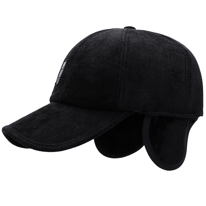 Winter Baseball Cap Katoen Mannen Outdoor Hoed Corduroy Oorbeschermers Warm Baseball Caps Winddicht Vader Hoeden