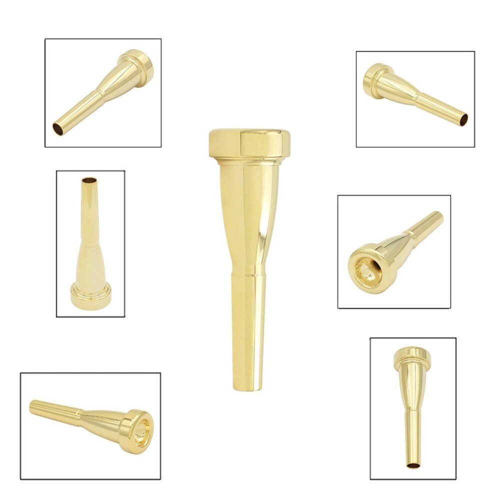 1PC Professionele Gouden Plated Bullet Trompet Mondstuk Maat 7C Muzikale Accessoires Trompet Deel