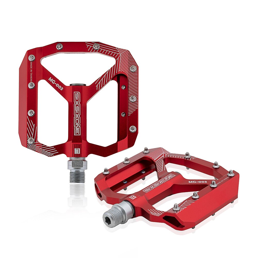Sixsixone MG-03 mountain bike pedais ciclismo liga de alumínio, mtb pedal, um par 345g: Red