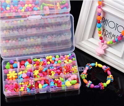 Plastik akryl perlesæt tilbehør gør-det-selv armbånd legetøj smykker fremstilling af børneperler sæt til børn: Puslespil 01