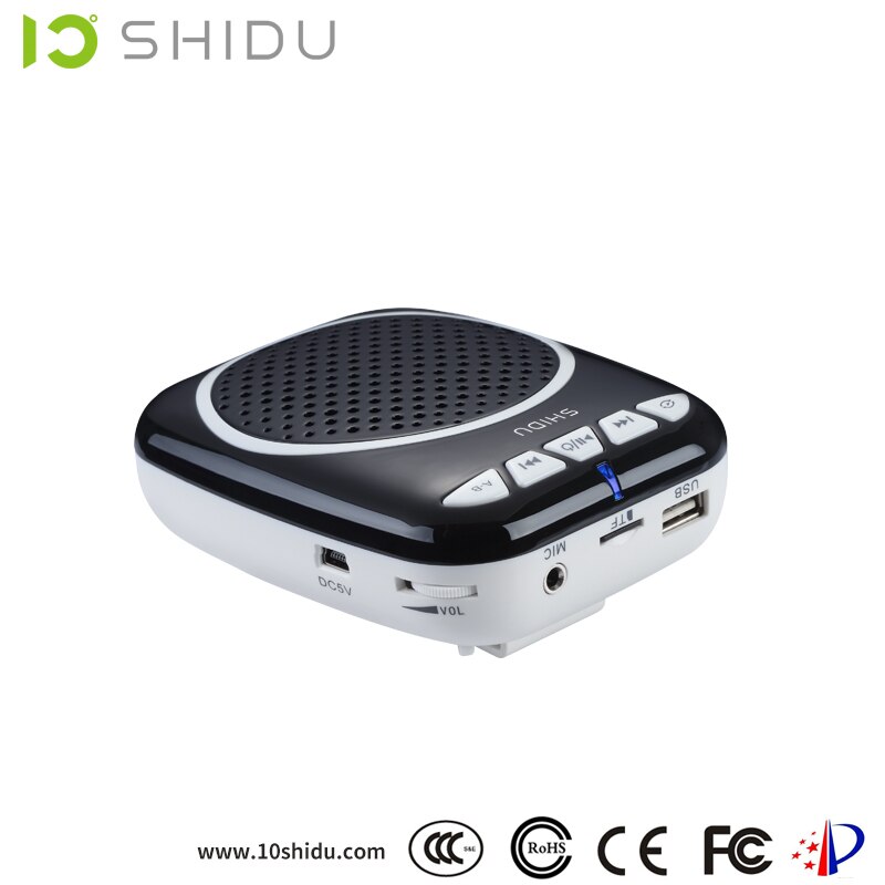 SHIDU S308 Teaching Microphone Special Voice Amplifier with Wired Headset Waist Neck Band and Belt Clip Support MP3 U Disk/TF