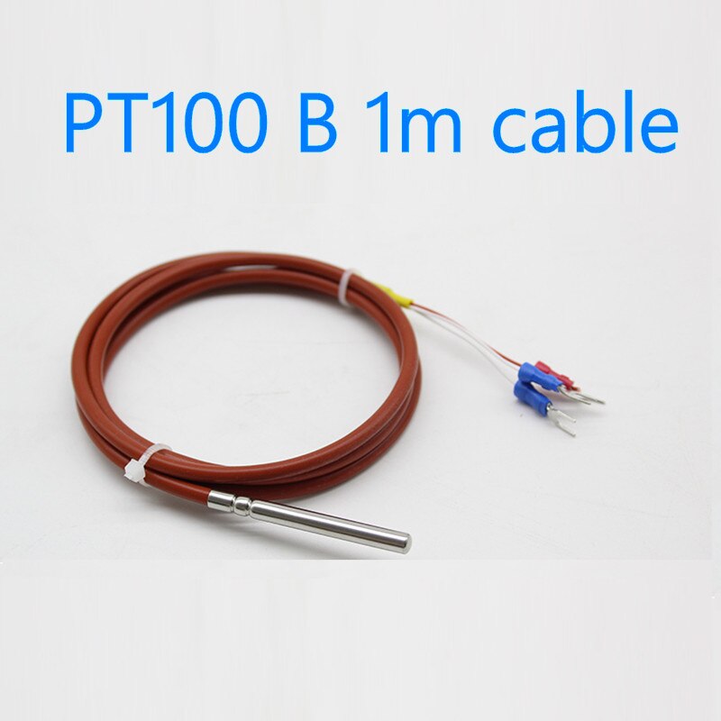 waterproof pt100 temperature sensor three wire platinum thermal resistance silicone wire shield cable: PT100 B 1m cable