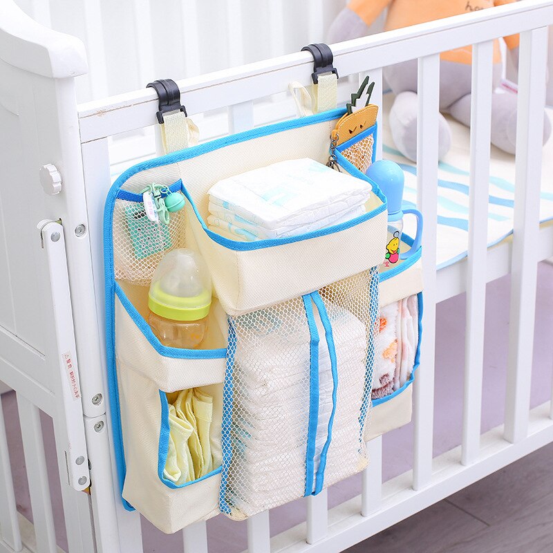 Baby seng hængende organisator taske vandtæt baby bleer bærbar opbevaringspose fodringsflaske legetøj til barneseng opbevaring rack adgang