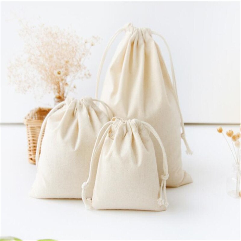 cotton linen canvas bag drawstring bags cloth candy sweets bags home buggy Storage bags CH51