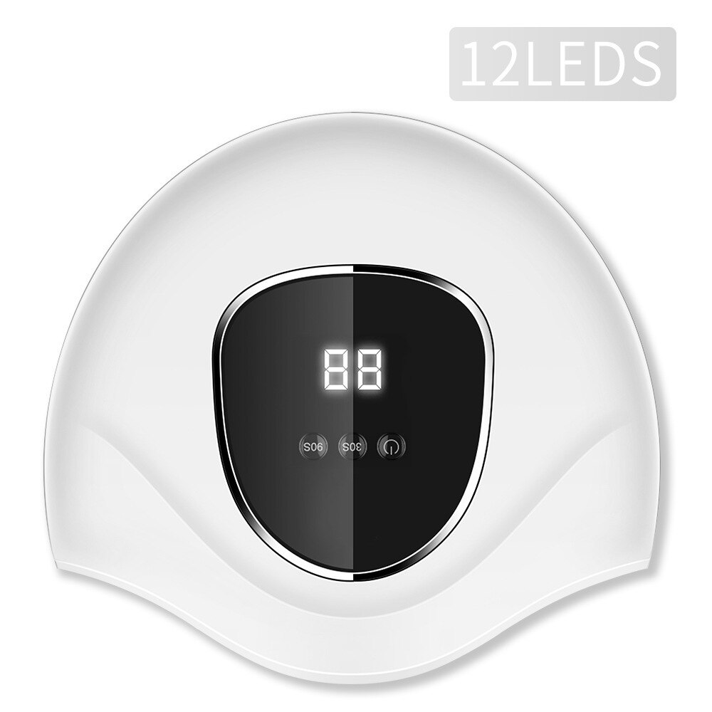 350w lampe til manikyr 12/18/30 lysdioder lampe til tørking av negler uv ledet lampe til neglegel neglelampe tørkelampe til gellakk: Hvite 100w 12 lysdioder