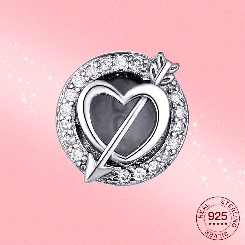 Breloques en argent Sterling 925 étoiles, amour lune, bracelet en argent Original, réflexion, bijoux pour femmes: PAX006