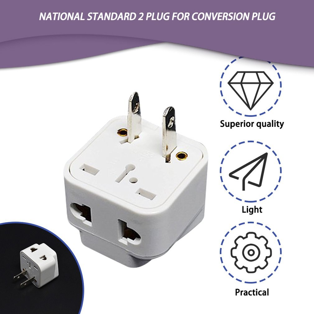 2 Pin Universal World Travel Adapter Konverter USA Power Stecker Adapter Konverter EU/UK/AU Stecker zu USA Weiß
