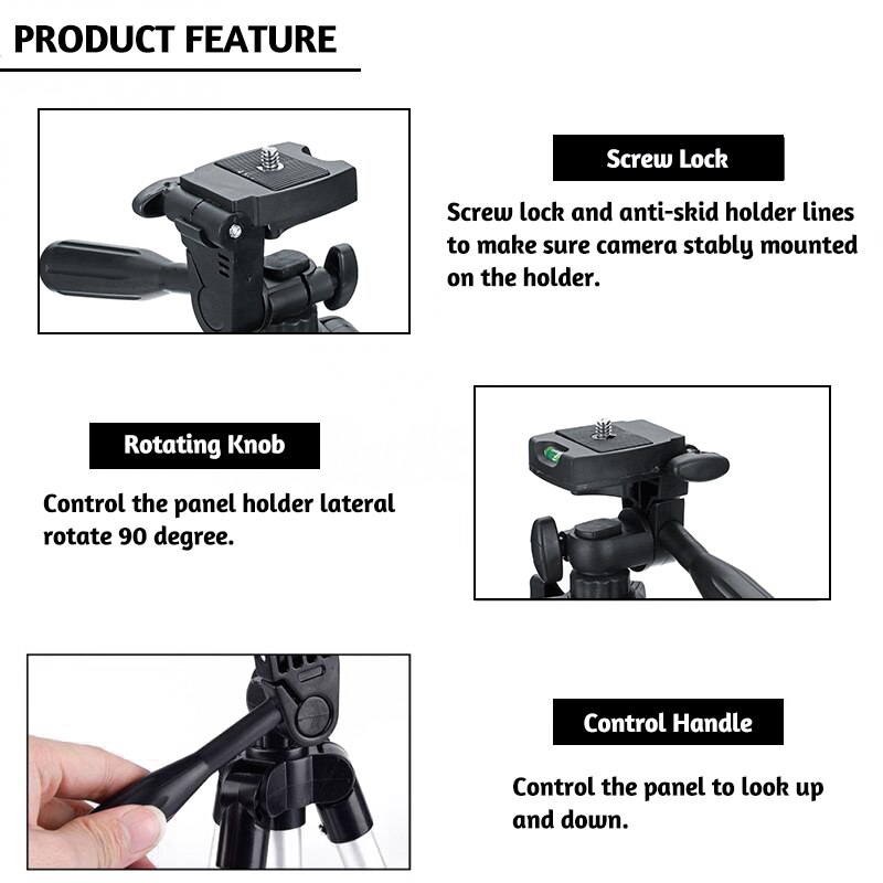 Extendable 36-100cm Universal Adjustable Tripod Stand Mount Holder Clip Camera Phone Holder Bracket For Cell Phone Camera