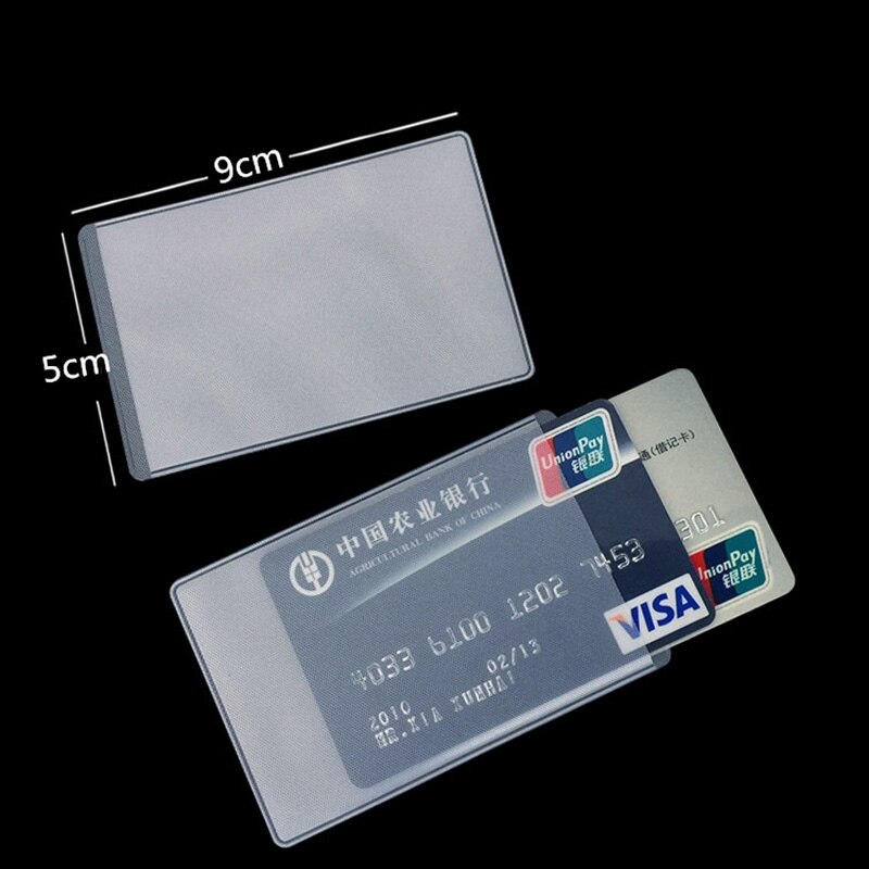 10Pcs Card Bescherm Cover Pvc Transparante Waterdichte Business Credit Card Holder Vrouwen Mannen Id Card Cover Tassen Case