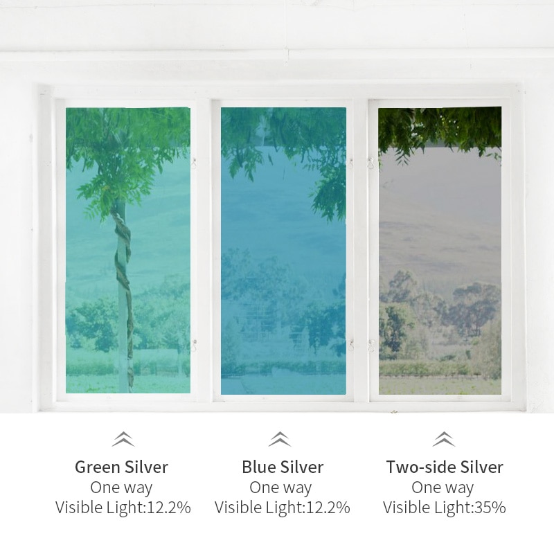 Lengte 2M/5M One-Way Spiegel Venster Film Zelfklevende Privacy Bescherming Thermische Isolatie Solar film