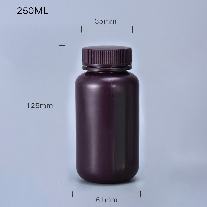 2PCS of 250ML Empty refillable bottles with Lid for Cosmetic Liquid Lotion food grade PP reagent Bottle Leakproof: Brown
