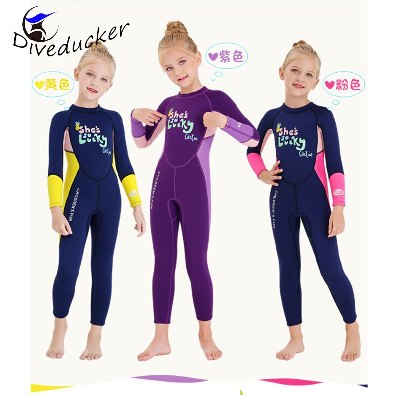 2.5mm neopreen wetsuits kinderzwemkleding duikpakken lange mouwen meisjes surfen kinderen rashguards snorkel eendelig snorkelen