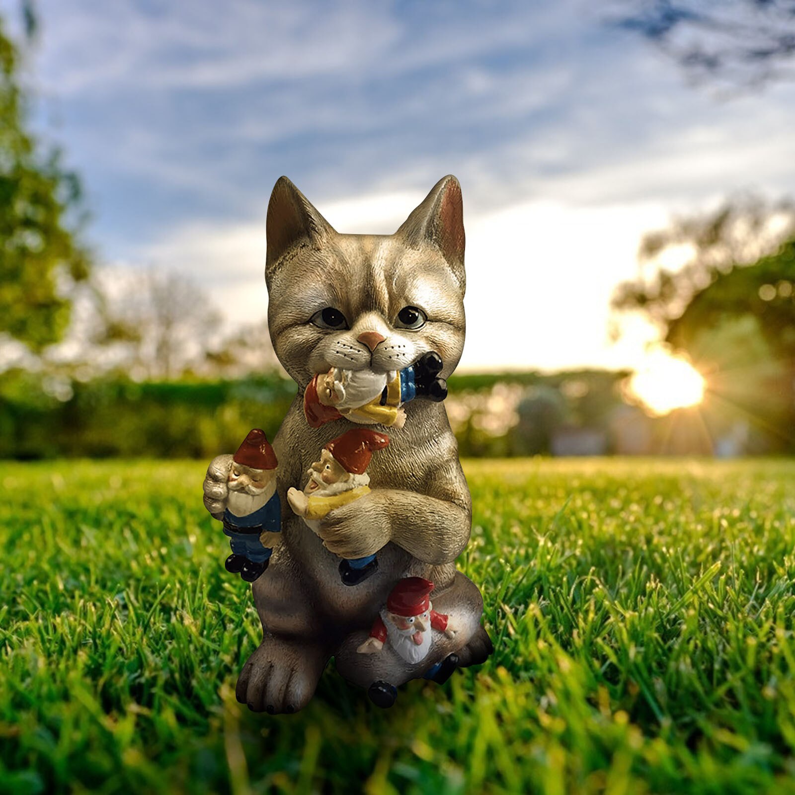 Fairy Garden Tiny Cats Statue Garden Courtyard Ornaments Fairys Resin Micro Landscape Outdoor Miniature Resin Figurines Ornament