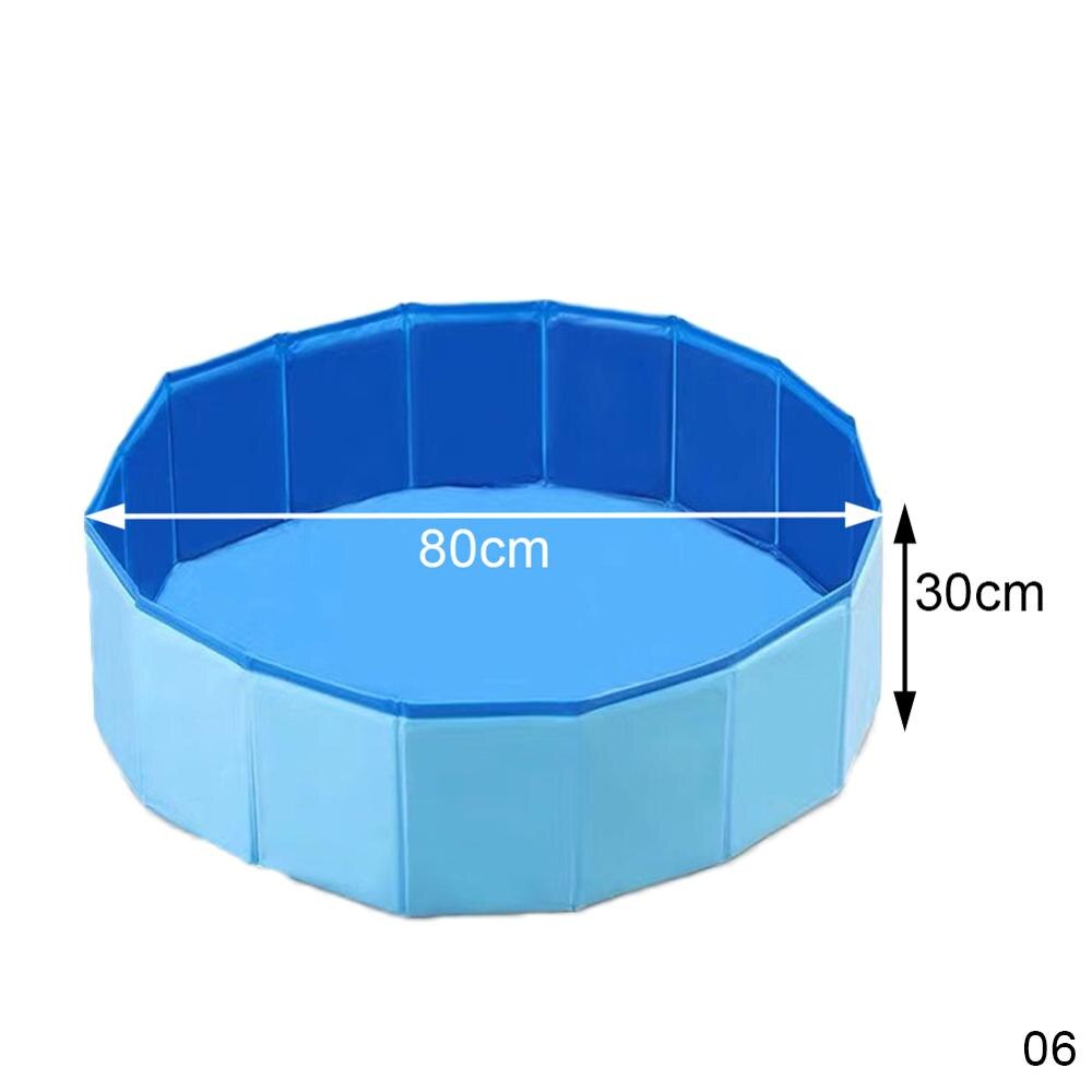 PVC Multi-uso plegable perro aire inflar piscina mascota cachorro natación piscina tina de baño Baño de mascotas tina de baño resistente portátil bañeras: Blue 80X30cm