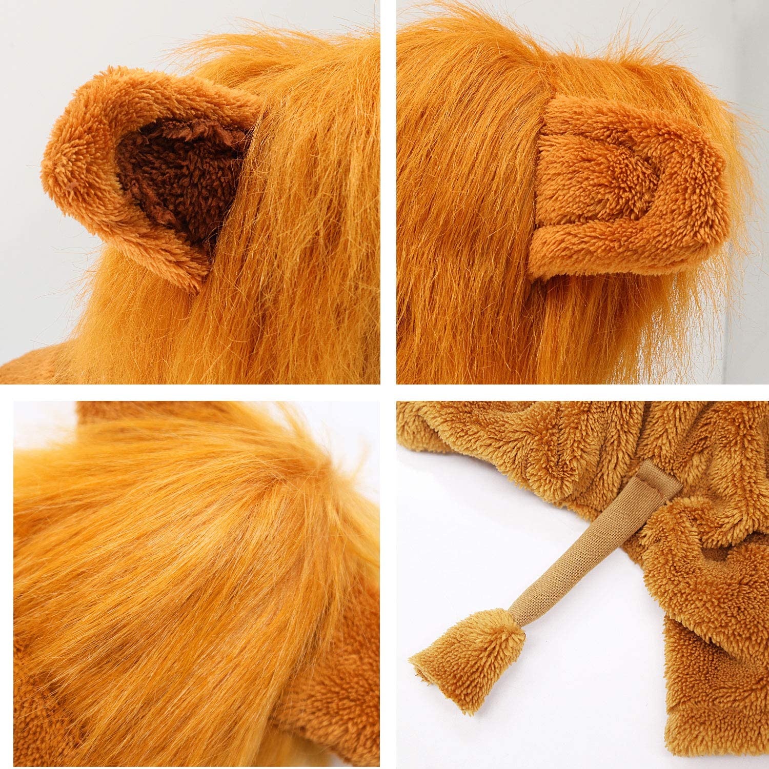 Dog Lion Costume with Lion Mane Cap, Fancy Cartoon Christmas Halloween Costumes, Pet Hoodie Jumpsuit for Role Playing