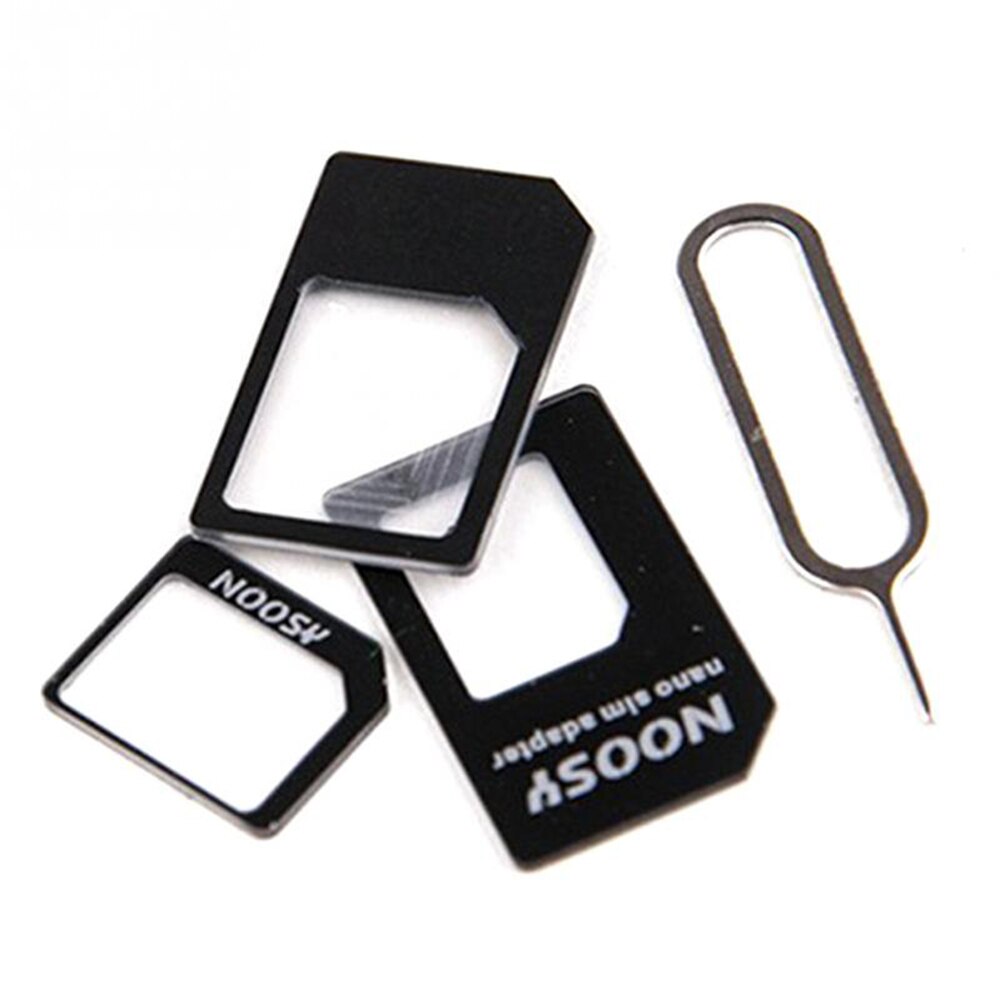 10 unids/lote 4 en 1 Nano tarjeta SIM Micro SIM adaptadores de tarjeta estándar de SIM Adaptador expulsar Pin para iphone 4 4S 5 5 S 6S todos los teléfonos