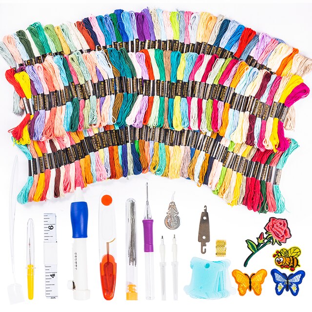 Magic Embroidery Pen Punch Needle Kit Craft Embroidery Threads Cross Stitch DIY Knitting Sewing Accessory Tools Hoop Handmade: CXTZ-AC174