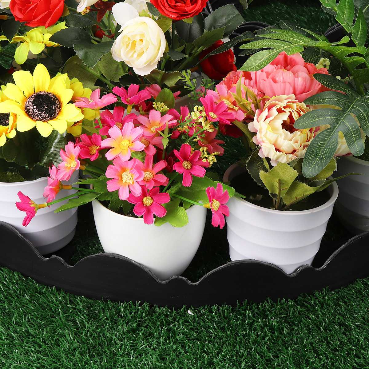 3/5/6/10m Garden Flexible Lawn Grass Plastic Edging Border landscape Edging Easy Install Insert Black Green