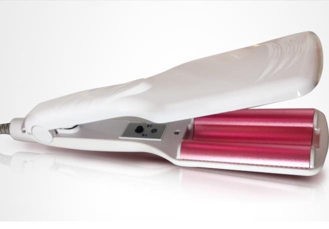 Plancha de pelo de hierro corrugado, herramienta de peinado de onda plana, corrugación electrónica
