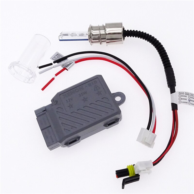 1 Set Universal 12V/35W Motorcycle Headlight Lamp Bulb Motor Ballast HID Xenon Lights Kit For H4 BA20D H6 Hi/Lo 6000K Headlamp