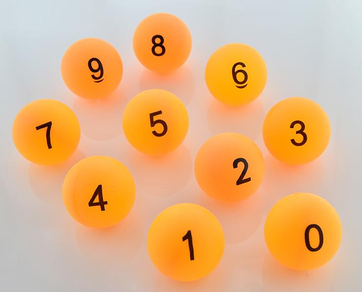 0-9 digital number color ball Lottery ball game ball yellow or white color