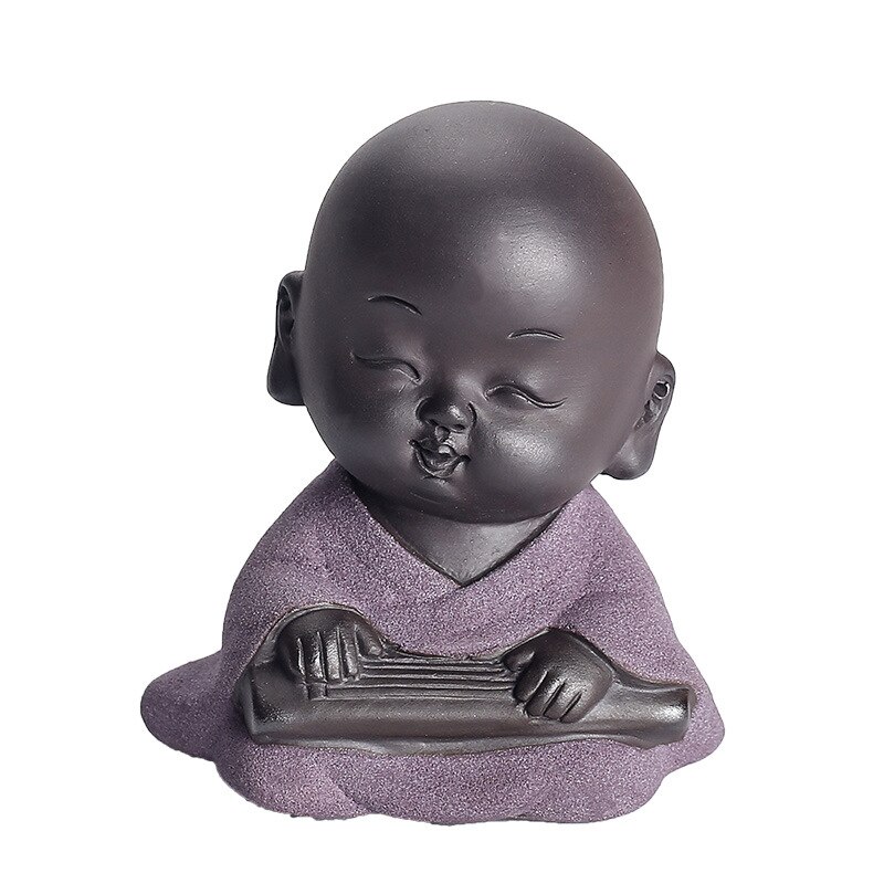 Boeddhistische Stemming Jonge Monnik &#39;S Favoriete Paars Zand Thee Muziekinstrumenten Schaken Kalligrafie Schilderen Mooie Thee Tafel Accessoires