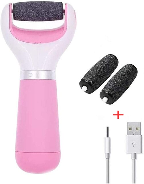 Lima eléctrica de pies de , máquina de pedicura USB, reparación de pies, removedor de cutículas muertas, herramienta para el cuidado de los pies en casa: Rosa