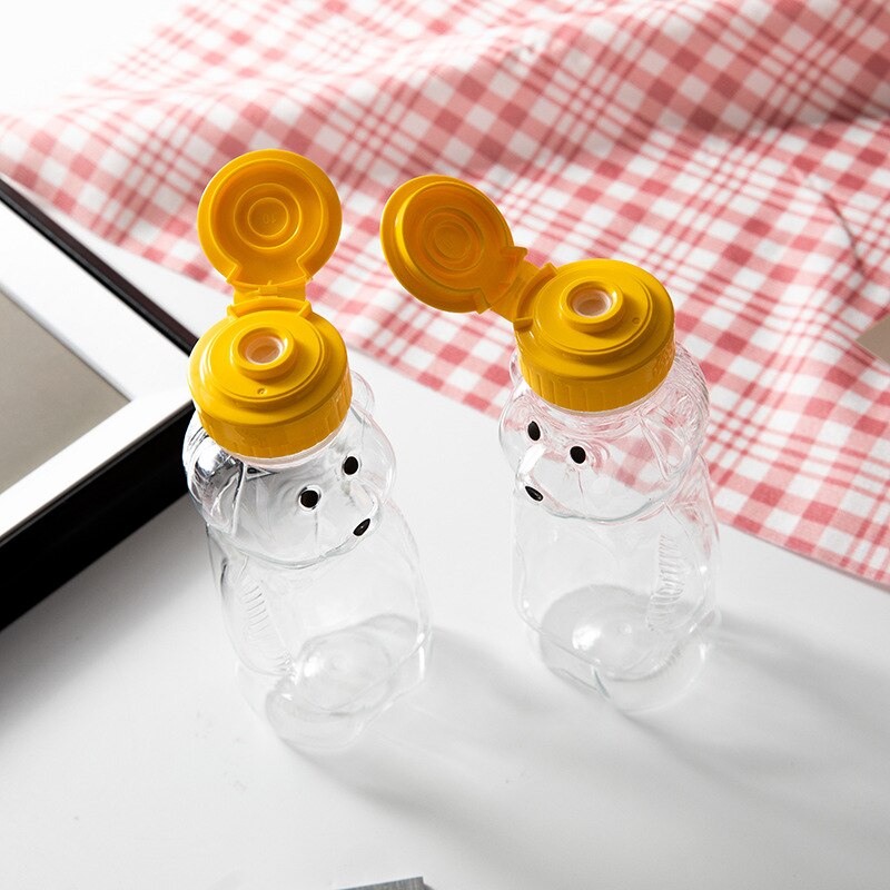 1pc 240ml Plastic Squeeze Condiment Bottles Bear Shape Honey Sauce Mustard Jam Dispenser Plastic Bear Honey Bottle