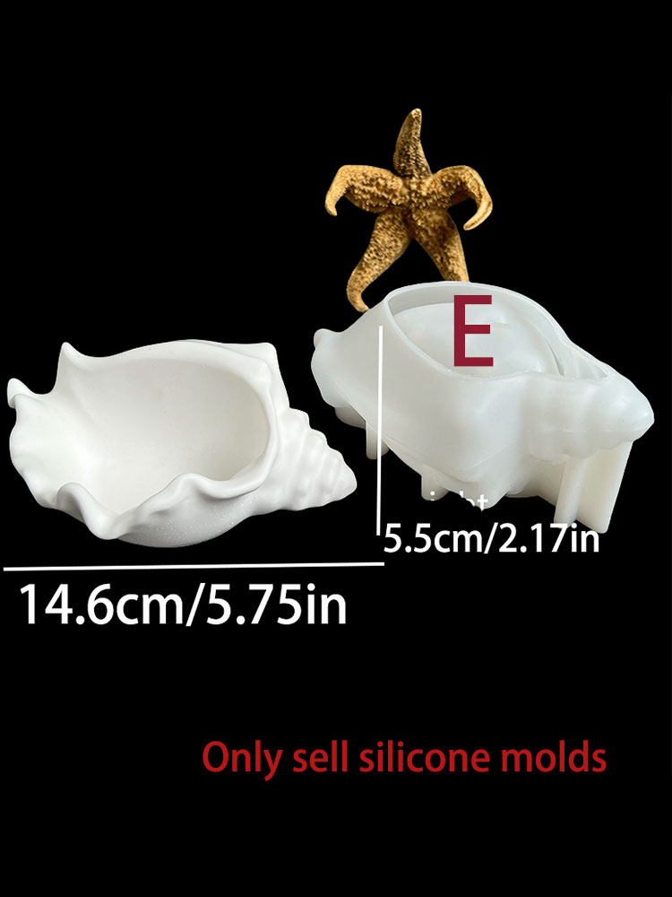 przegrzebek Conch pojemnik silikon forma świeca Puchar beton forma DIY gips rzemieślnictwo soczysty donice cement odlew forma: śliwka