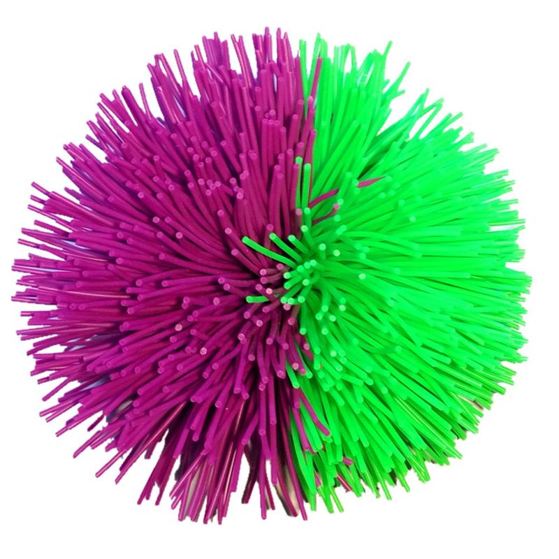 6 st 6cm färgglada silikon koosh boll studsande fluffig jugging boll sensoriska fidgets stressavlastande leksak (slumpmässig färg)