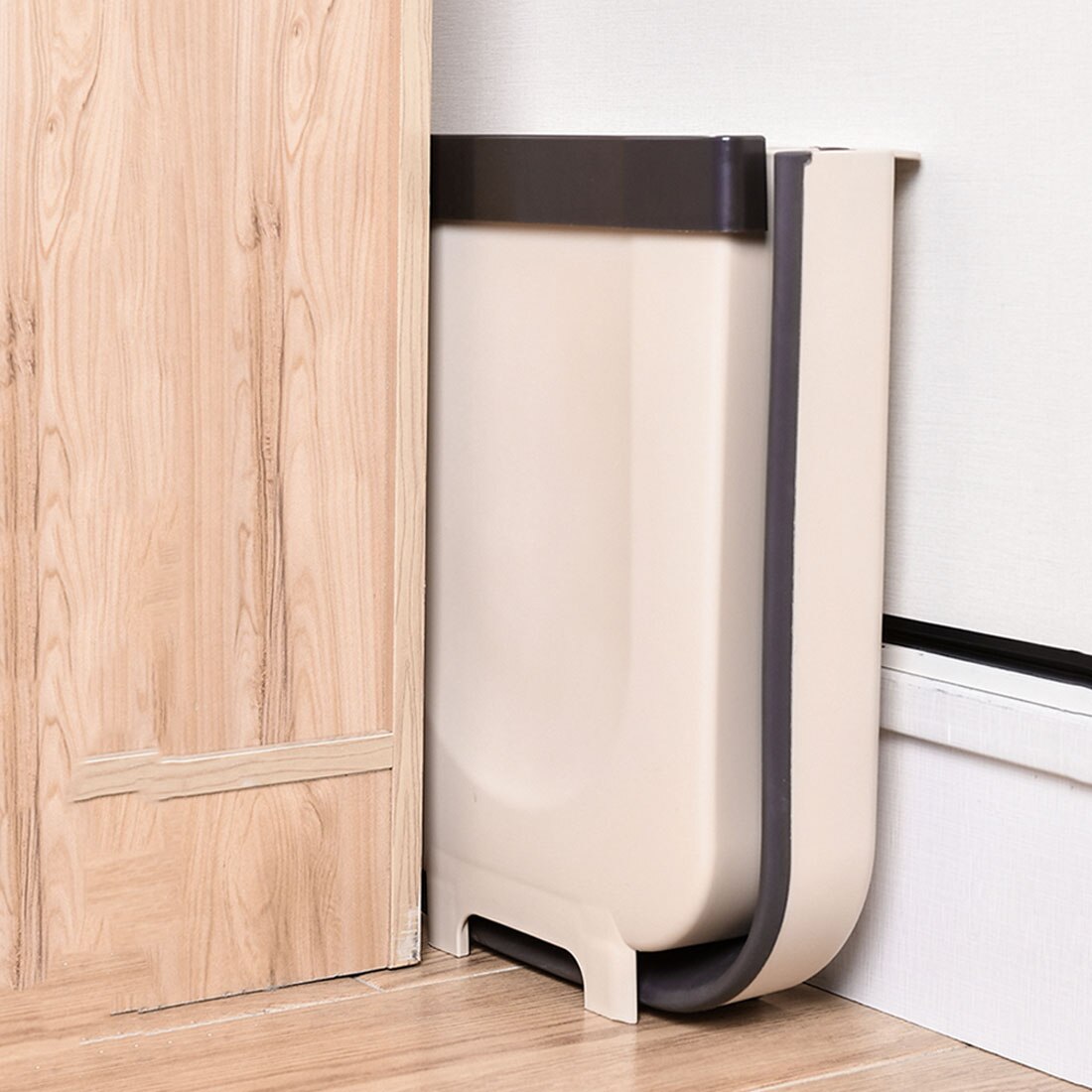 Foldable Kitchen Hanging Trash Can Folding Waste Storage Waste Bin Wall Mounted Trashcan Portable Trash for Bathroom Toilet