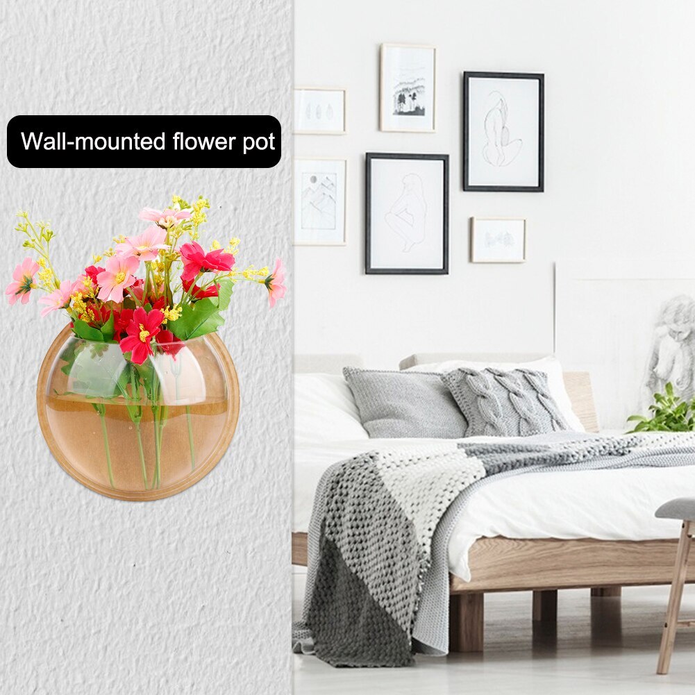 Acrylic Fish Bowl Wall Hanging Aquarium Tank Aquatic Wall Mount Fish Tank For Betta Fish Flower Plant Vase Home Decor