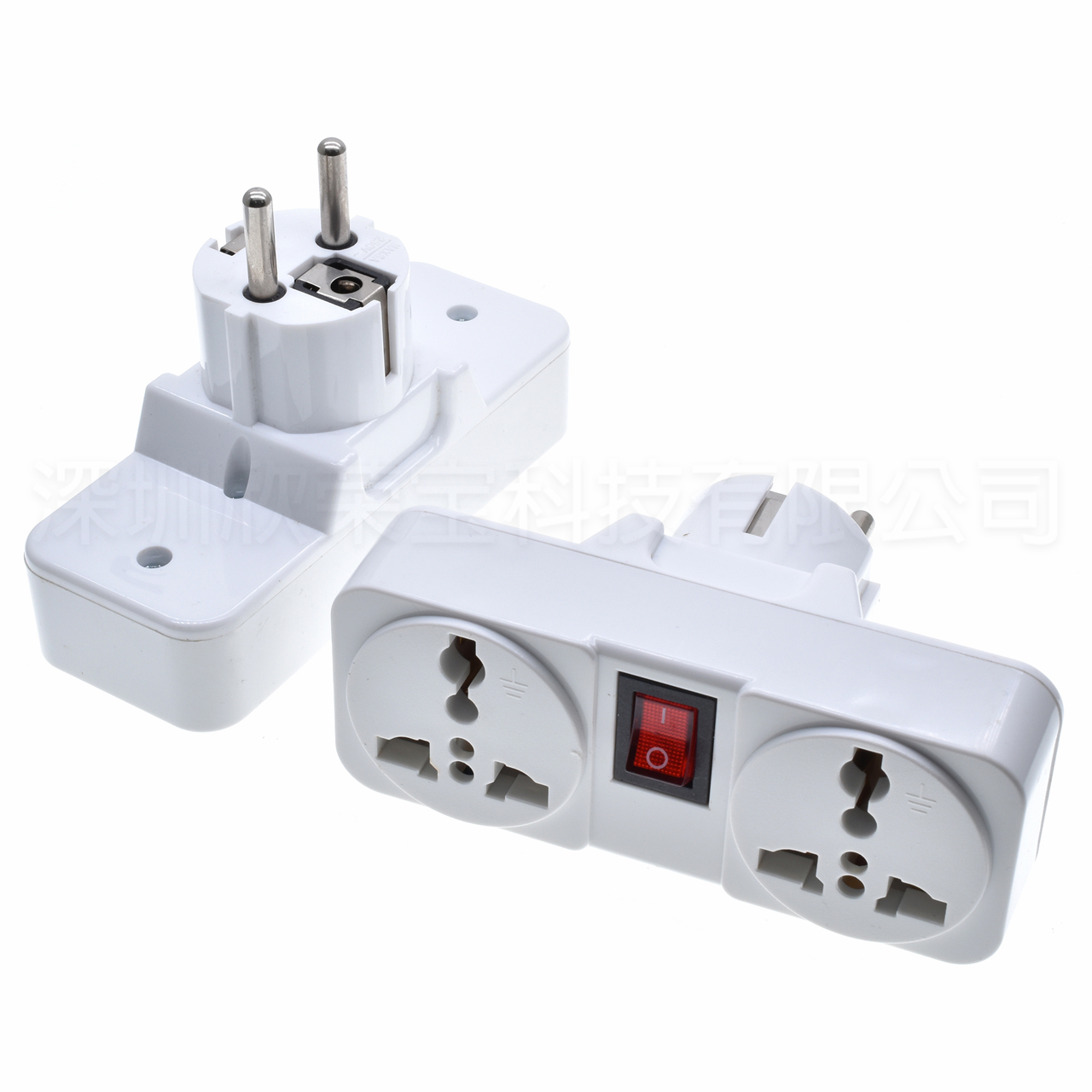 Universell eu-pluggadapter 1 til 2 utvidelsesplugg internasjonal australsk storbritannia us til euro kr reiseadapter elektrisk omformer strømuttak