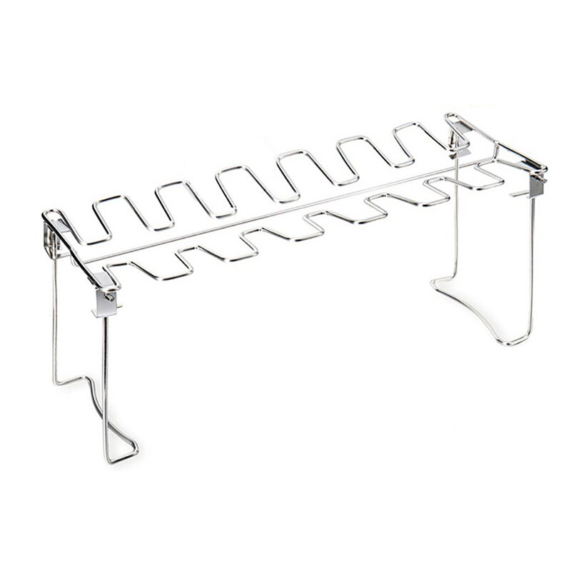 Stainless Steel Grill Chicken Wing Leg Rack Holder Rack With Drip Pan For Grill Smoker Oven Vertical Roaster Stand BBQ Accessory: Grill