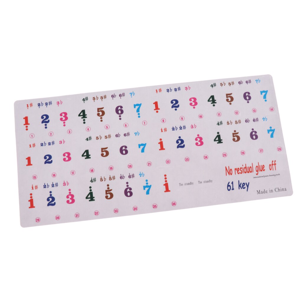 61 Key Piano Sticker Decal Elektronische Keyboard Decal Voor Piano Practicers 9.25x4.41inch