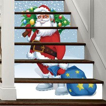 productos populares Navidad 3D simulación escalera pegatina impermeable pared pegatina DIY decoración del hogar herramienta de H