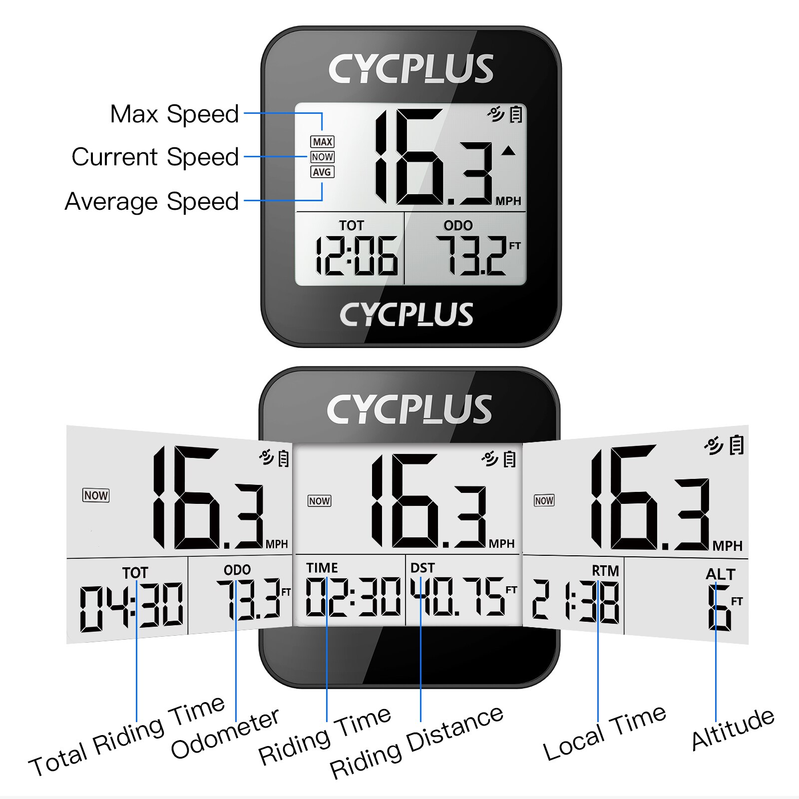 CYCPLUS G1 Wireless GPS Bicycle Computer Cycling Speedometer Odometer Stopwatch Waterproof Bike Accessories