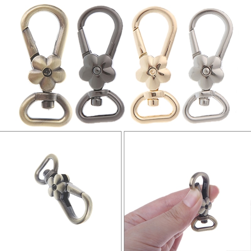 Zinc Alloy Bag Buckle Hook Flower Lobster Clasps Swivel Trigger Clips Snap Hooks Bag Key Rings Keychains Bag Parts