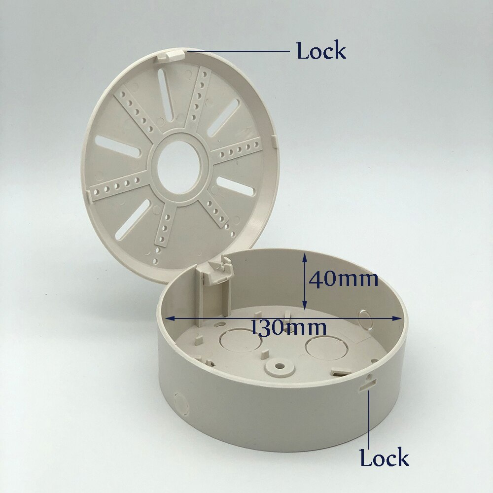 Soporte de cámara de vigilancia del hemisferio interior D = 130 mm Montaje en techo Soporte de cámara domo integrado Base redonda Plástico blanco