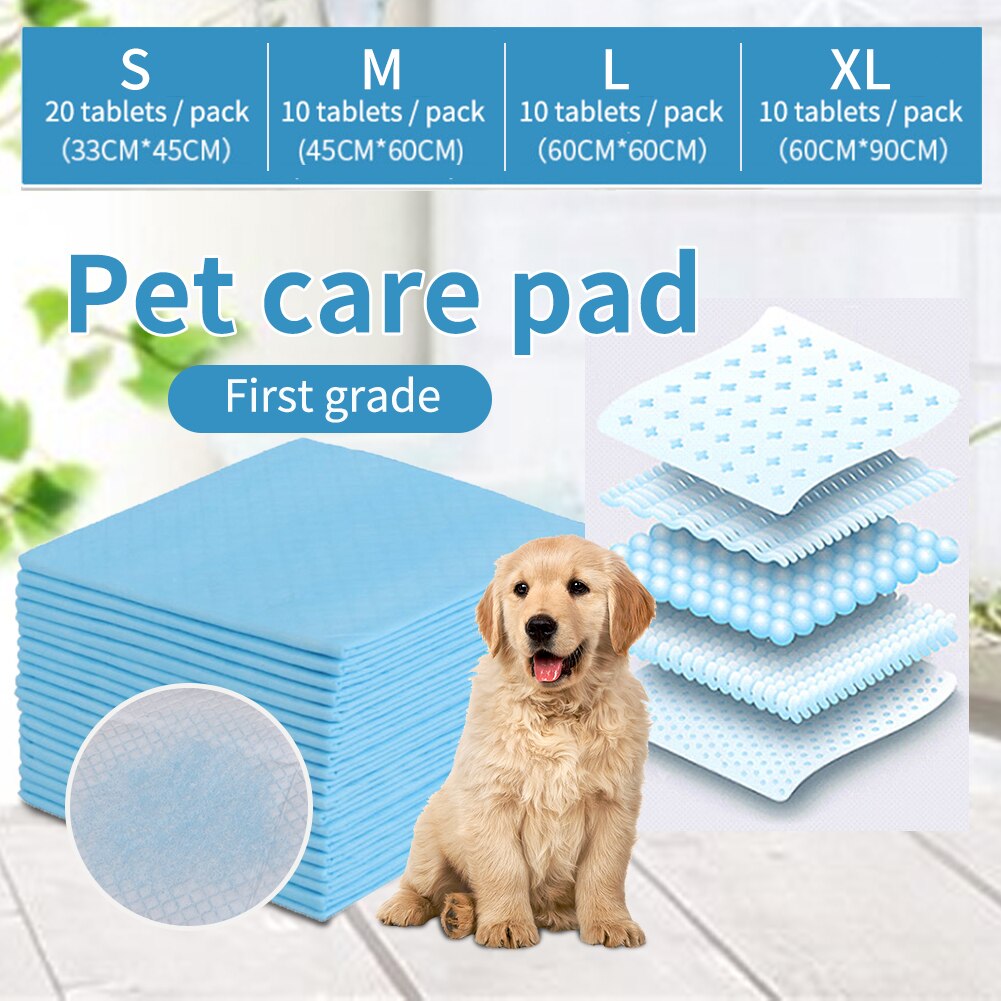 10/20counts Training Pads Dog and Puppy Training Pads Heavy Duty 5-Layer Leakproof Absorbent Pee Pads, S-XL