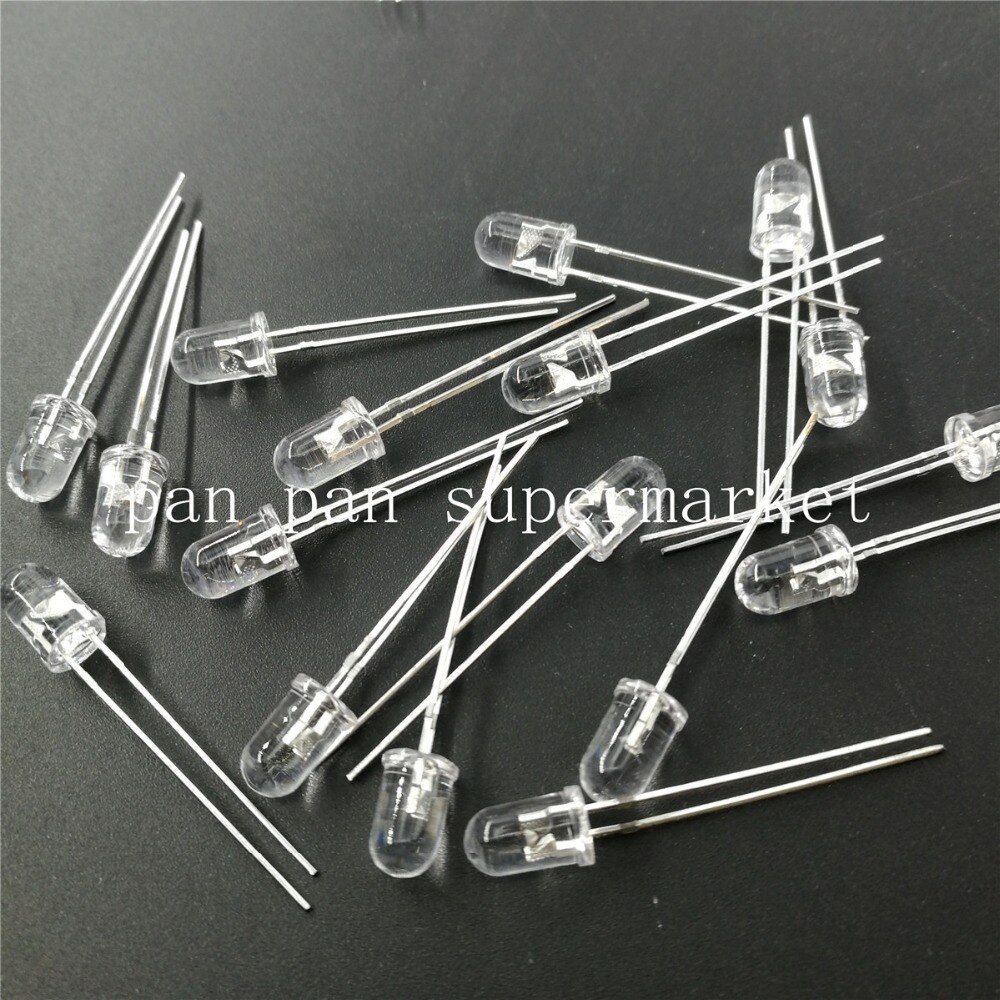 100 pcs 5mm Ultraviolet 395nm 400nm UV LED Diode Light Emitting Lamp 5mm UVLED (Ultra Violet Paars 5mm Ronde Water Clear Lens)