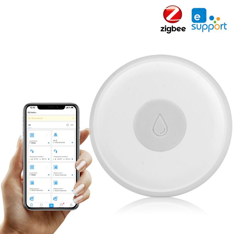 Tuya Zigbee Smart Home Water Leak Sensor Wireless Flooding Detector Water Leakage Detection Alert Water Level Overflow Alarm