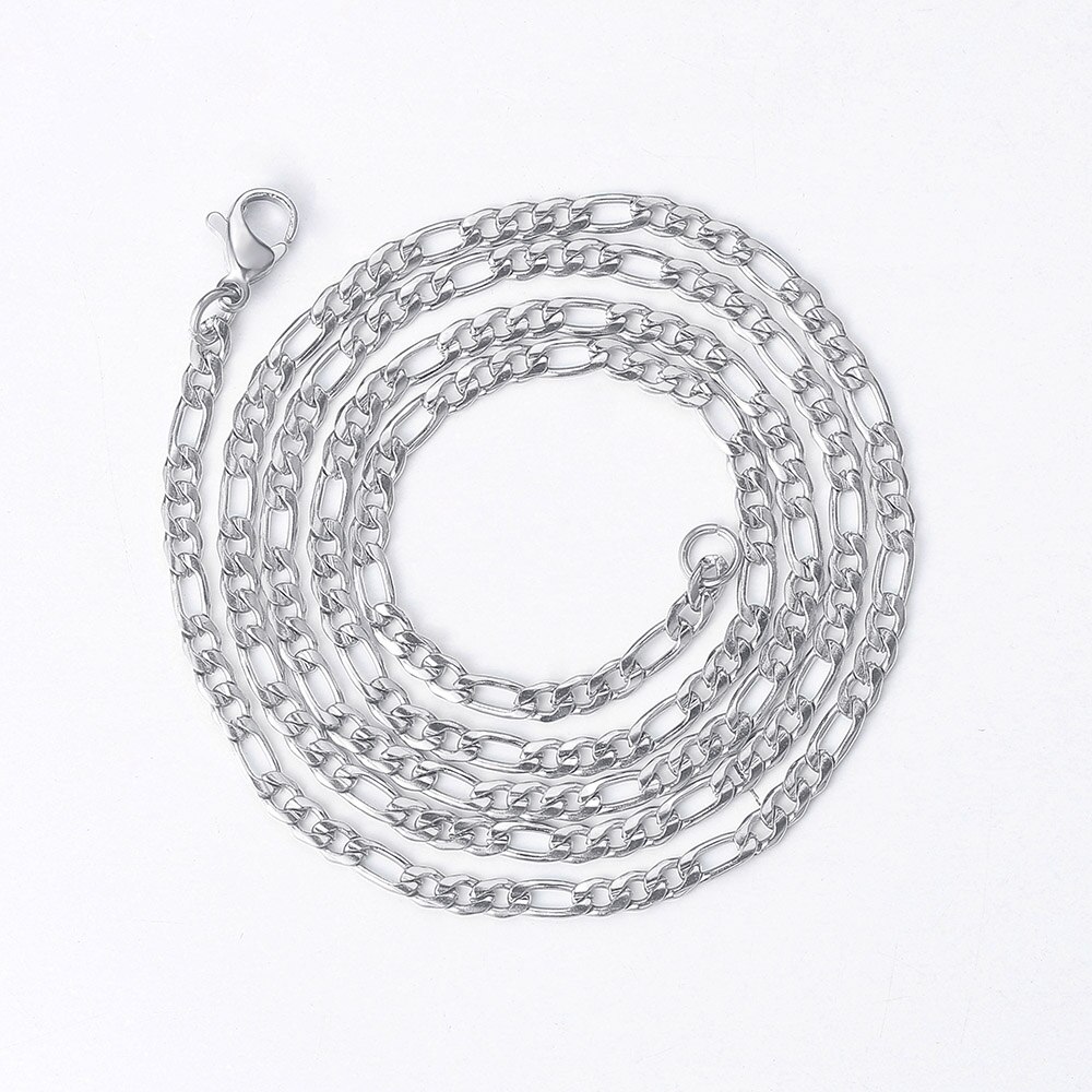 Rapper 'S Hip Hop Figaro Ketting Kettingen Voor Mannen Vrouwen Simple 3Mm Rvs Miami Cubaanse Kettingen Choker Ketting sieraden C025: Silver Color / 75CM