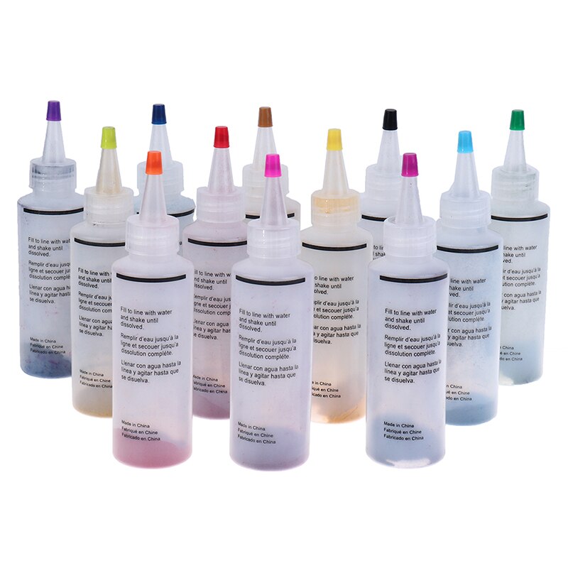 12 Pieces/bottles Tulip One Step Tie Dye Kit Vibrant Fabric Textile Permanent Paint Colours Clothes DIY Tie Dyes Non-toxic