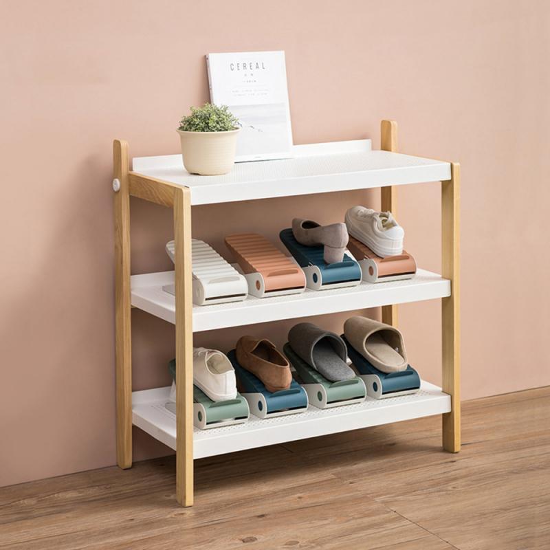 Verstelbare Schoenenrek Plastic Schoenenrek Dubbele Schoenenrek Schoen Afwerking Schoen Opbergrek Schoen Organisator Schoenenrek