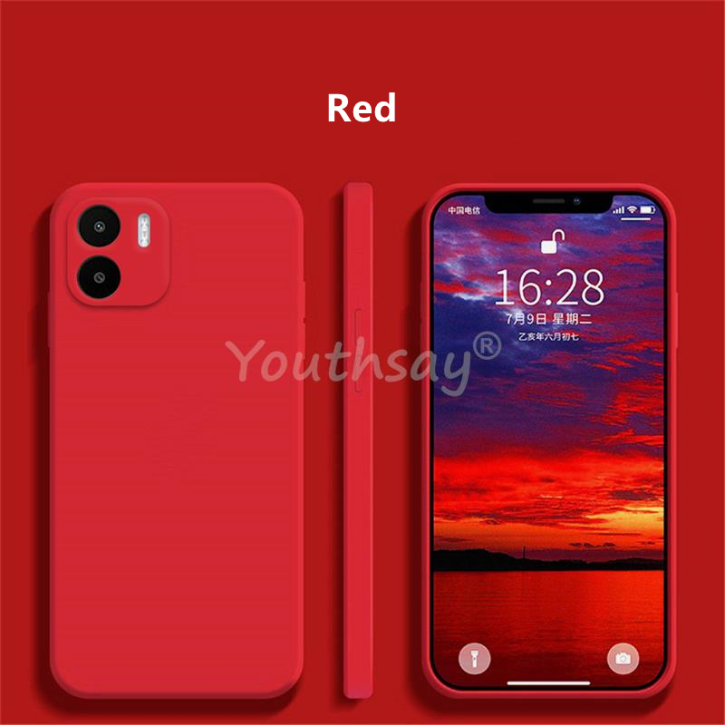 Funda para Xiaomi Redmi A2 A1 A2 + A1 + funda suave y Original de silicona líquida: Tela de algodón / Rojo