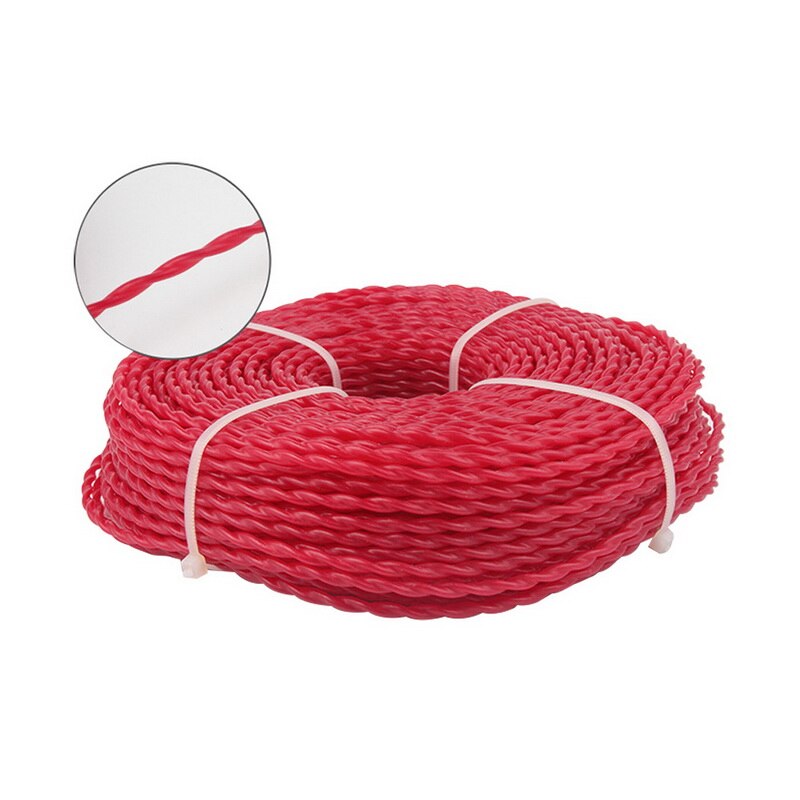 125m Nylon Trimmer Rope Fine Brush Cutter Head Strimmer Line Mowing Wire Lawn Mower Accessory: red-3mm