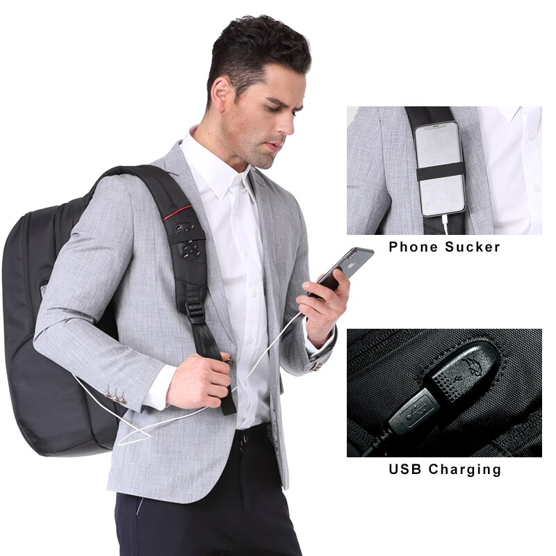 Kingsons Wasserdicht Männer Frauen Rucksack mit Sauger USB Ladung Laptop Computer Rucksack 13.3/15,6/17,3 inch School Tasche rucksack