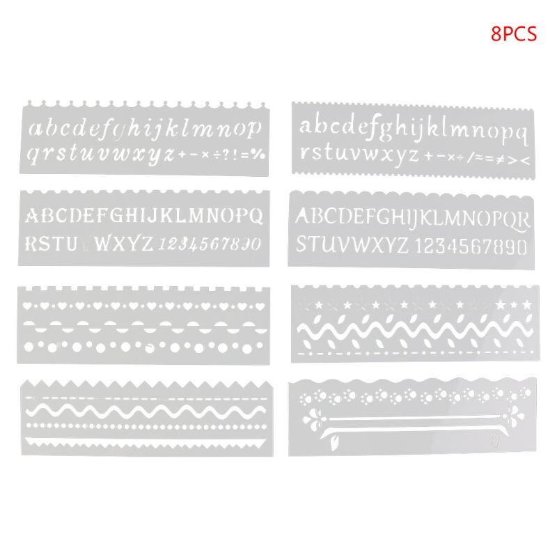 8Pcs/set Kids Plastic Drawing Template Rulers Stencils DIY Painting DIY Making School Supply Tools Craft: Wave