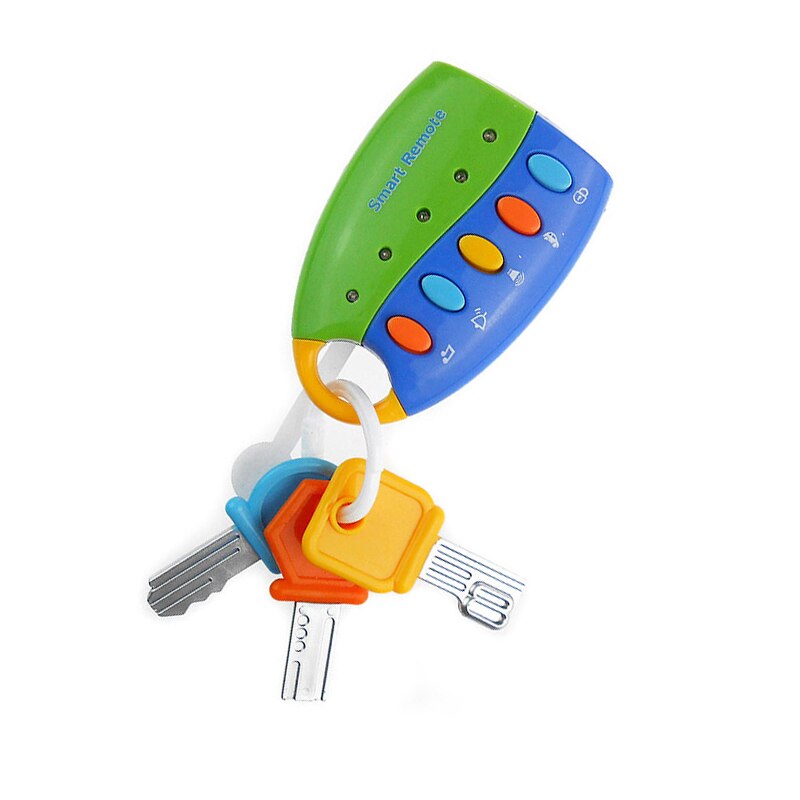 Musical Car Key Model Toy Flash Music Smart Remote Several Car Voices Pretend Play Baby Kids Toys for Children Girls Boys: blue